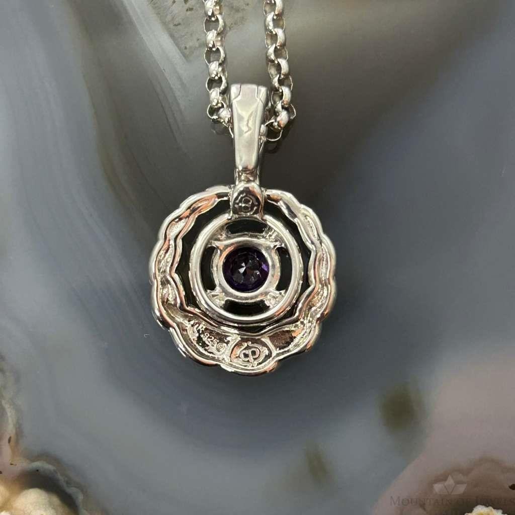 Carolyn Pollack Sterling Silver Rounded Faceted Amethyst 17"-19" Necklace For Women
