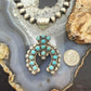 Sterling Silver Southwestern Style Multi Turquoise Decorated Naja Pendant For Women