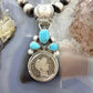 Genuine 1907 90% Silver Barber Head Dime Coin Mohave Turquoise Unisex Pendant
