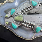 Carolyn Pollack Sterling Silver Turquoise & Serpentine Squash Blossom Necklace For Women