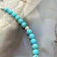 Sterling Silver 4mm Turquoise & Ridged Silver Beads 7.25" Bracelet For Women