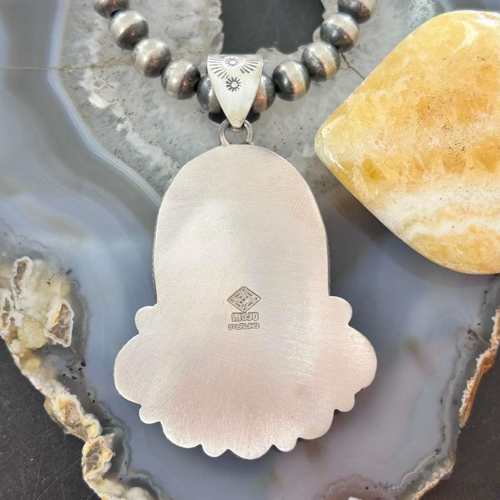 Sterling Silver Southwestern Style Malachite-Azurite & Spiny Pendant For Women