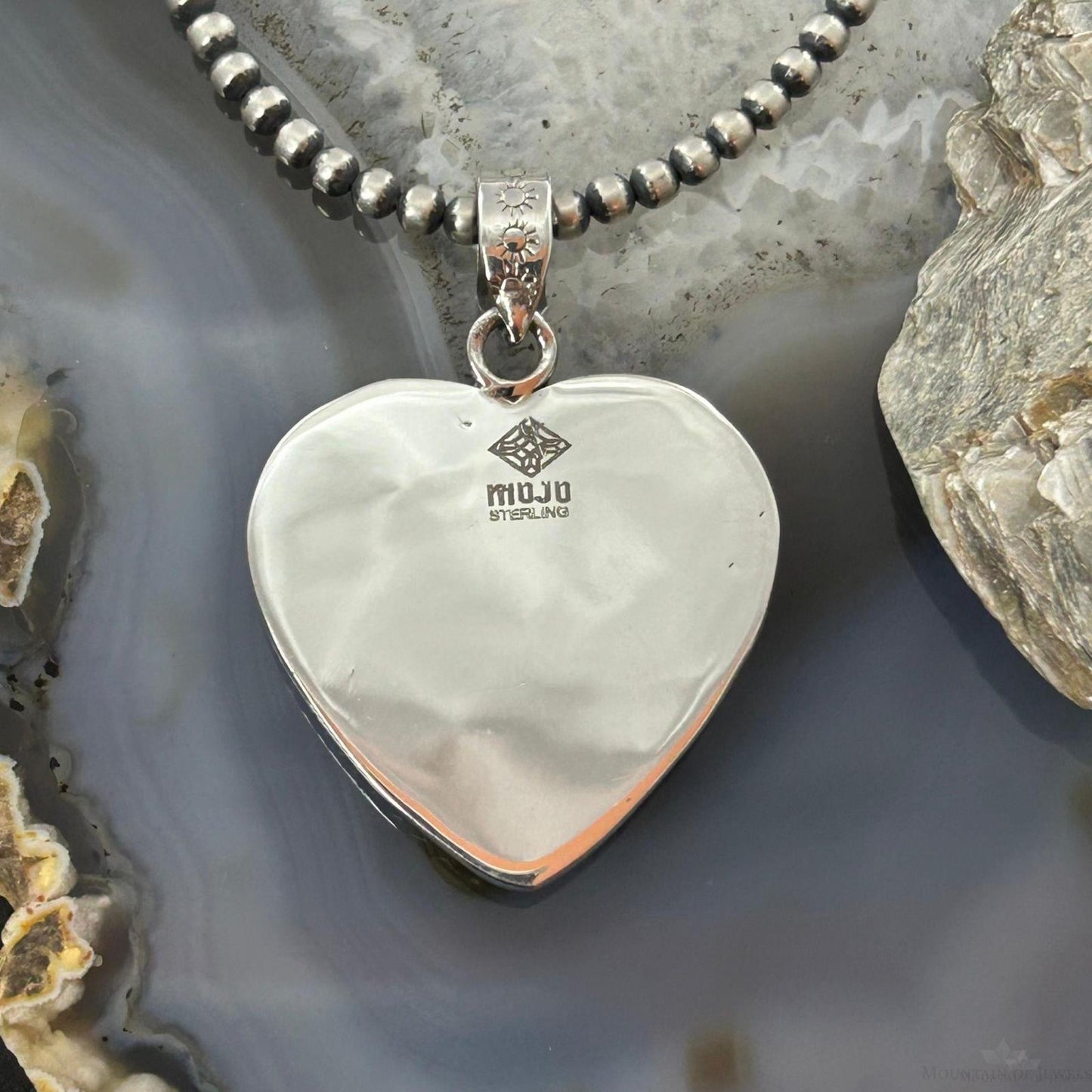 Sterling Silver Southwestern Style Turquoise Spiny Oyster Heart Pendant For Women #1