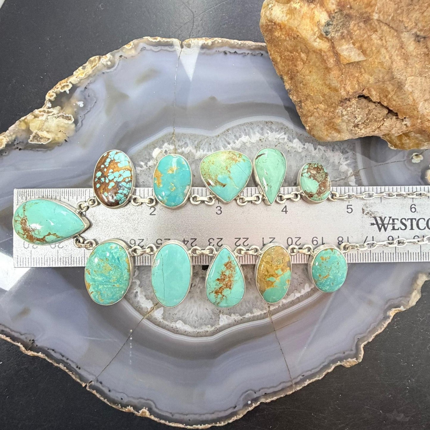 Sterling Silver Southwestern Style Royston Turquoise 19" Necklace For Women