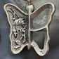 Gary Custer Navajo Sterling Silver Tufa Cast Butterfly w/Kachina Unisex Pendant