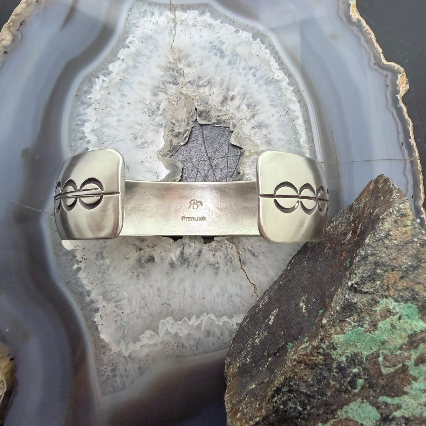 Alex Becenti Native American Sterling Silver Horses in The Wild Storyteller Unisex Cuff