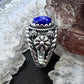 Carolyn Pollack Sterling Silver Oval Lapis Floral Split Shank Ring For Women