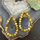 Sterling Silver 6mm Rounded Golden Tiger's Eye Hoop Dangle Earrings For Women