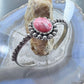 Native American Sterling Silver Oval Orange Spiny Oyster Decorated Bracelet For Women