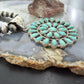 Sterling Silver Southwestern Style Teardrop Blue Mohave Turquoise Round Cluster Pendant