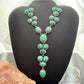 Sterling Silver Southwestern Style KingmanTurquoise Lariat Cluster 23" Necklace For Women