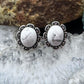 Carolyn Pollack Sterling Silver Oval Howlite Decorated Stud Earrings For Women