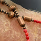 Southwestern Style Copper Navajo Pearl w/Red Coral Beads 18" Necklace For Women