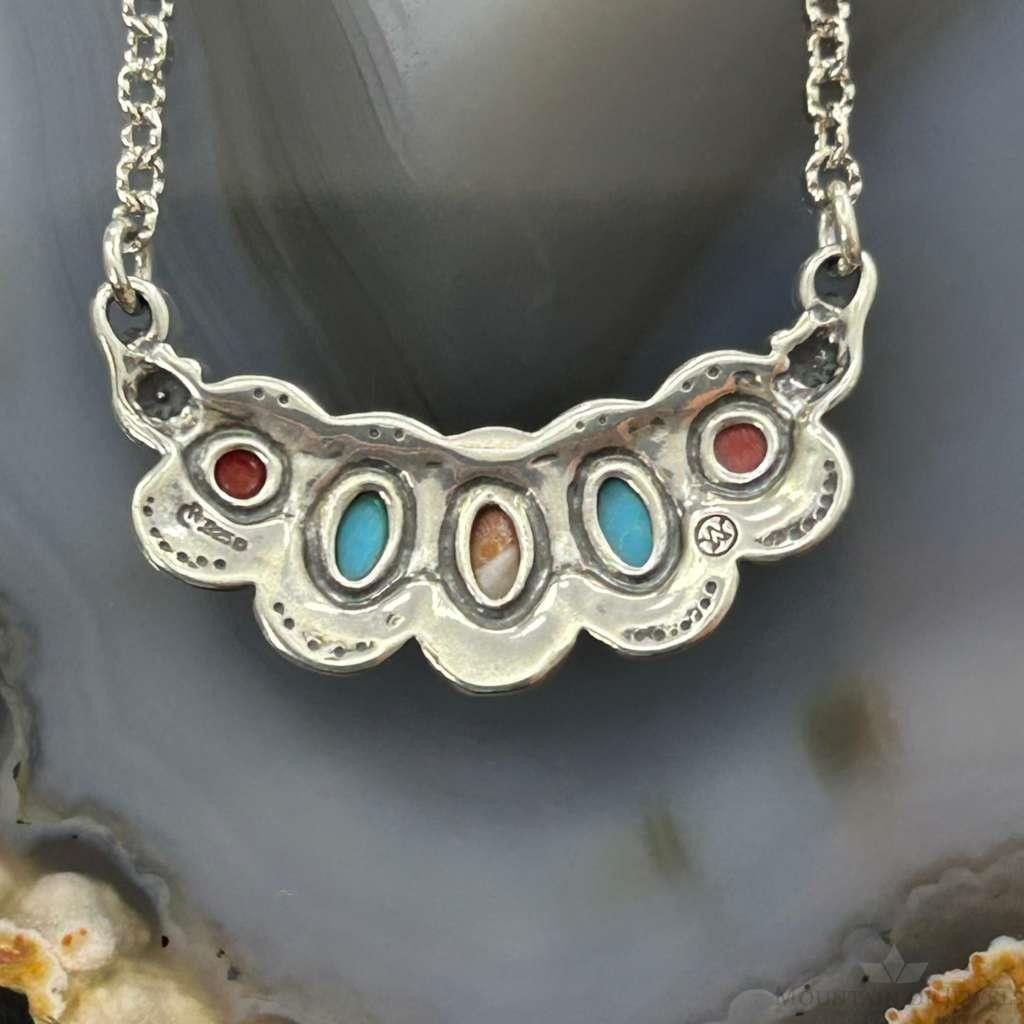 Carolyn Pollack Sterling Silver Multi Stone Pendant Necklace For Women
