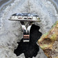 Sterling Silver Southwestern Style Large Teardrop Dendrite Agate Ring Size 10 For Women