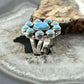 Sterling Silver Southwestern Style Larimar Cluster Ring Size 7 For Women