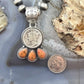 Genuine 1941 90% Silver Mercury Dime Coin w/Teardrop Spiny Oyster Unisex Pendant