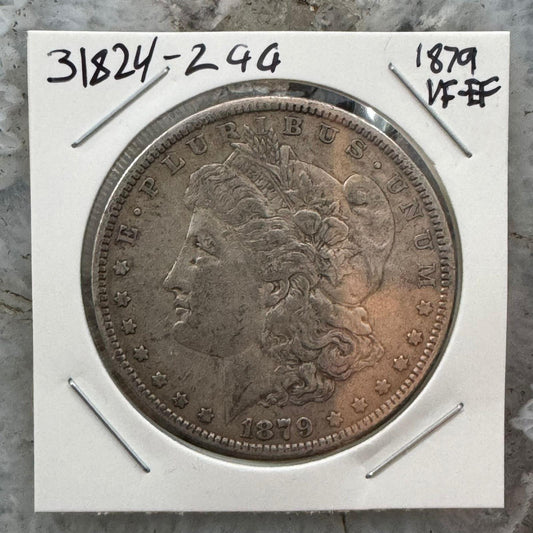 1879 US Morgan Silver Dollar VF-EF #31824-2GG