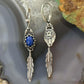 Carolyn Pollack Sterling Silver Lapis with Feather Dangle Earrings For Women