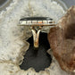Sterling Silver Southwestern Style Oval Labradorite Decorated Ring Size 8 For Women