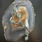 Sterling Silver Southwestern Style Turquoise #8 Cluster Lariat 28" Necklace For Women #1