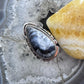 Sterling Silver Southwestern Style Elongated Teardrop Dendrite Agate Ring Size 9.25 For Women