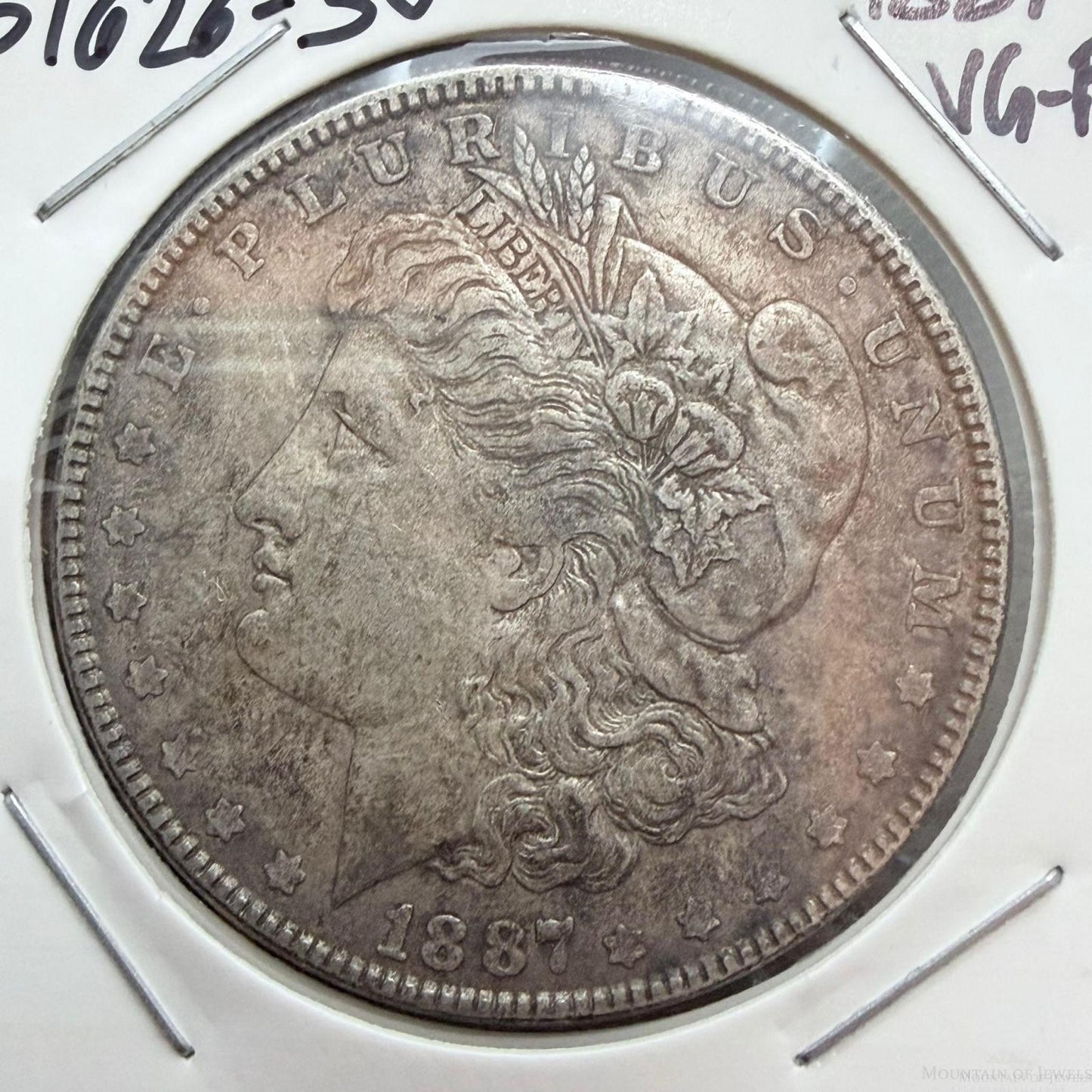 1887 US 90% Morgan Silver Dollar VG-F #51626-3U