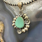 Sterling Silver Southwestern Style Turquoise w/Flower Decorated Pendant For Women