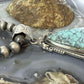 Sterling Silver Southwestern Style Teardrop Turquoise & Spiny Oyster Pendant For Women