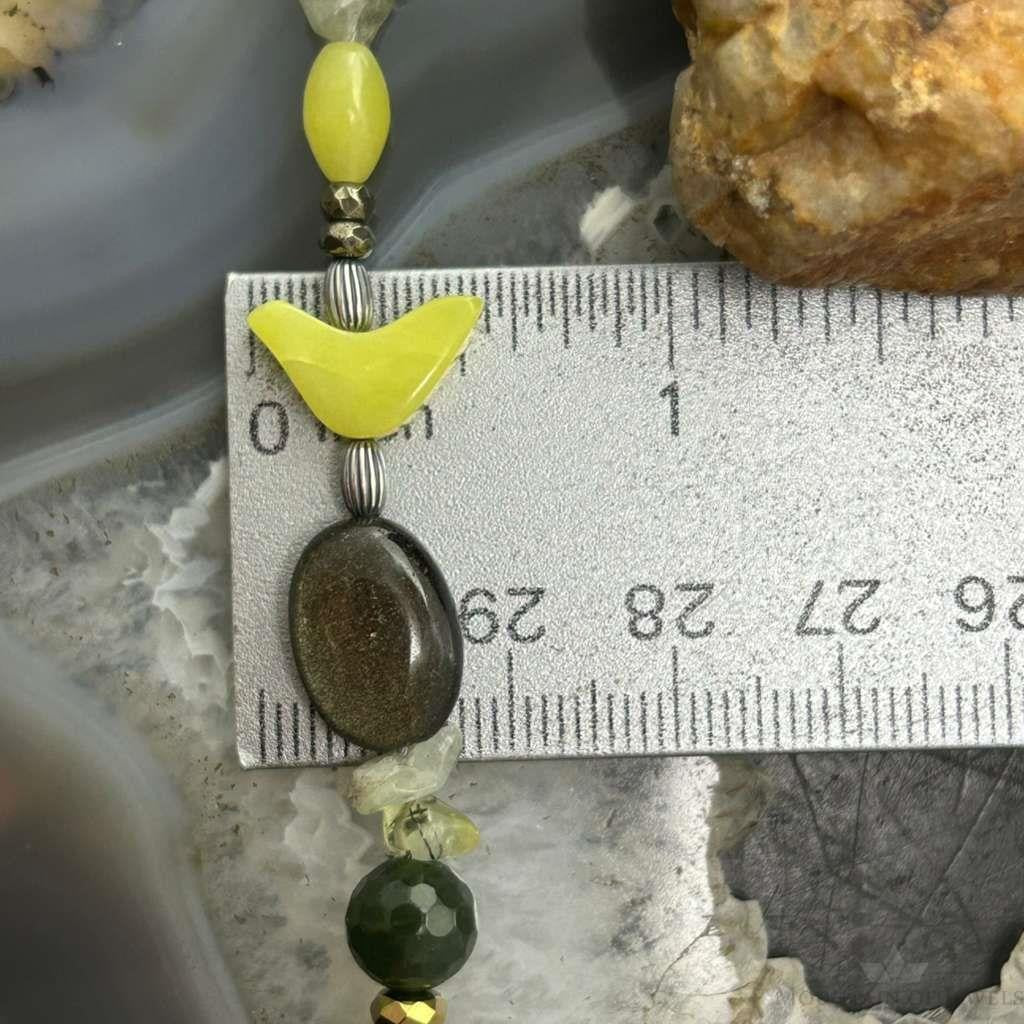 Carolyn Pollack Sterling Silver Serpentine & Prehnite Bead Necklace For Women