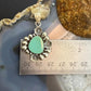 Sterling Silver Southwestern Style Turquoise w/Flower Decorated Pendant For Women