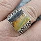 Native American Sterling Silver Rectangle Black Jack Decorated Ring Size 12 For Men