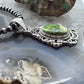 Sterling Silver Southwestern Style Oval Sonora Gold Turquoise Decorated Pendant For Women