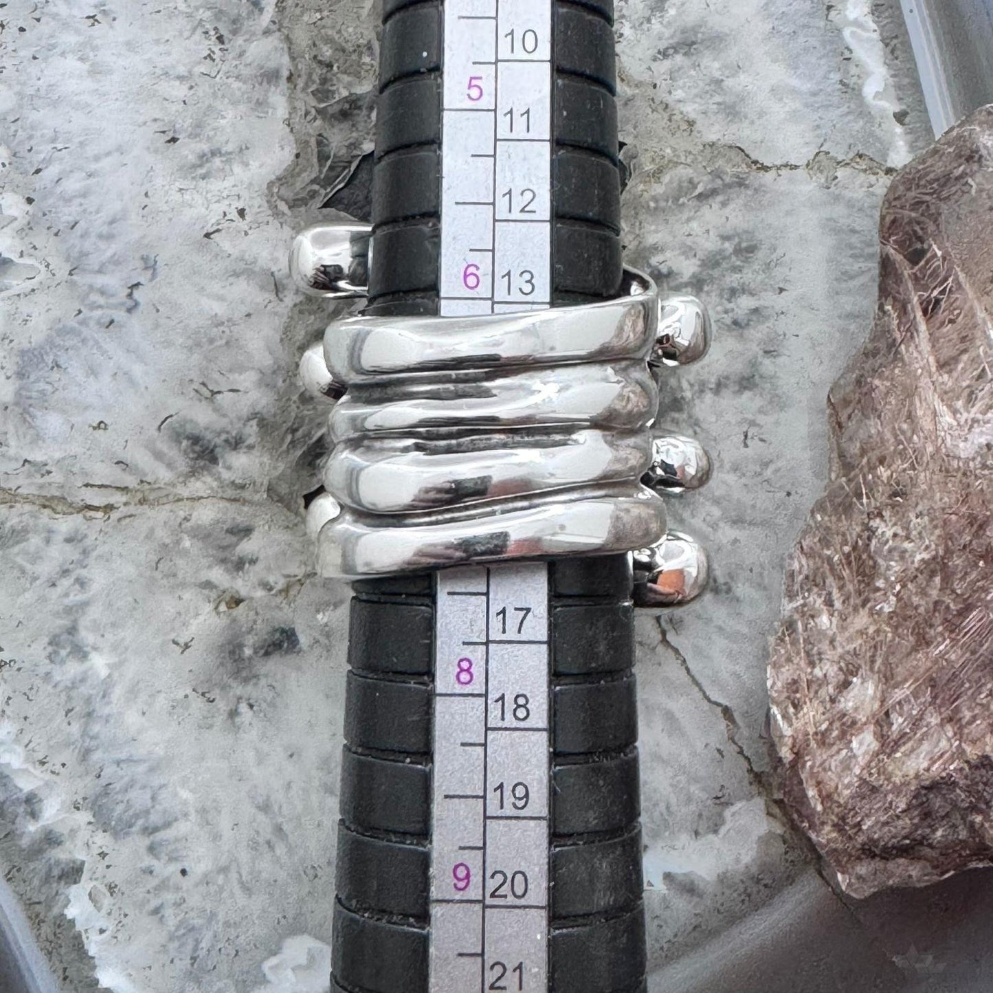 Sterling Silver Electroform Abstract Fashion Ring For Women, Taxco Mexico