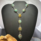 Sterling Silver Southwestern Style Turquoise #8 Cluster Lariat 28" Necklace For Women