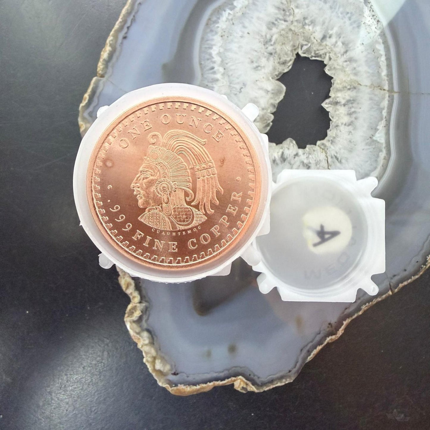 New Tube of 20 One AVDP Ounce .999 Fine Copper Mexico Cuauhtemoc Rounds Mint