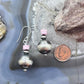 Native American Sterling Silver Navajo Pearl Bead Pink Conch Dangle Earrings For Women