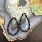 Sterling Silver 4mm Onyx Beads Hoop Dangle Earrings For Women