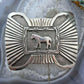 Emerson Kinsel Native American Sterling Silver Heavy Horse Belt Buckle For Men