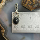 Sterling Silver Southwestern Style Oval Onyx Decorated Charm/Pendant For Women