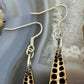 Sterling Silver Teardrop Turitella Fossil Slab Dangle Earrings For Women #232