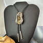 Sid Bell Tully NY Bronze & Pewter Man Inside Bear Decorated Bolo Tie For Men