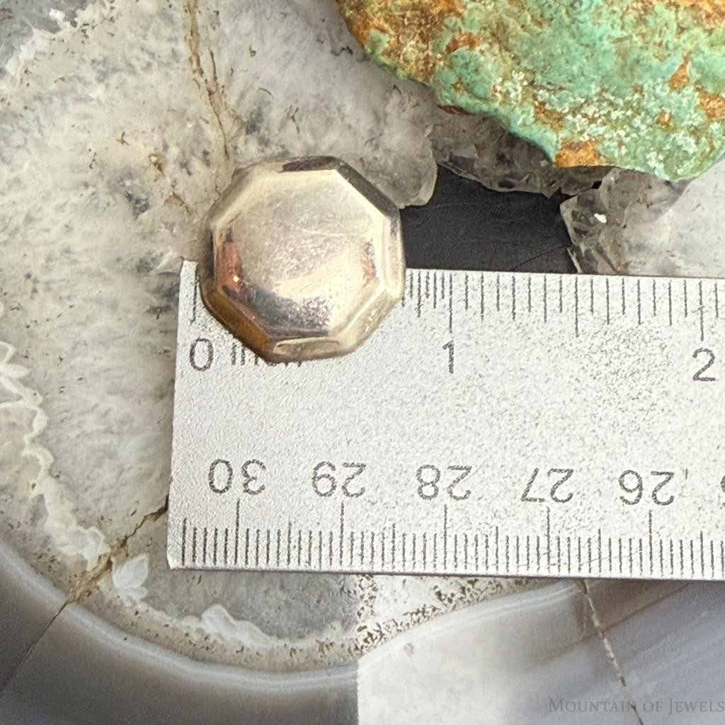 Vintage Sterling Silver Octagon Fashion Stud Earrings For Women