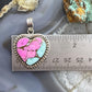 Sterling Silver Southwestern Style Cotton Candy Heart Pendant For Women #1