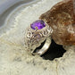 Carolyn Pollack Sterling Silver Oval Faceted Amethyst Decorated Ring For Women