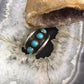 Vintage Native American Sterling Silver 4 Turquoise Dots Band Ring Size 7.25 For Women