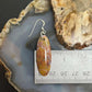 Sterling Silver Oval Plum Moss Agate Slab Dangle Earrings For Women #517