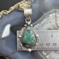 Sterling Silver Southwestern Style Teardrop Emerald Decorated Pendant For Women
