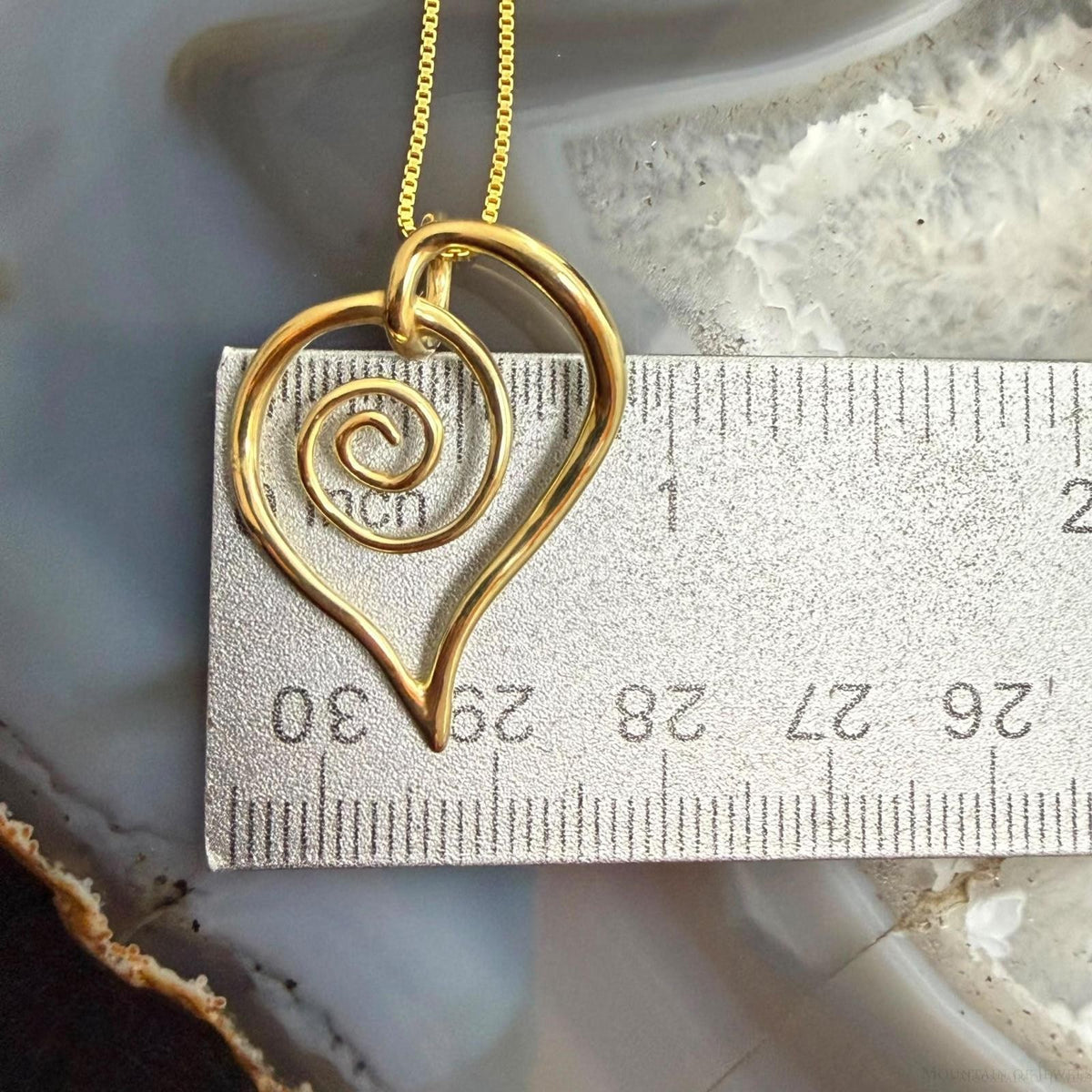 Carolyn Pollack Sterling Gold Plated Spiral Heart Pendant Necklace For Women