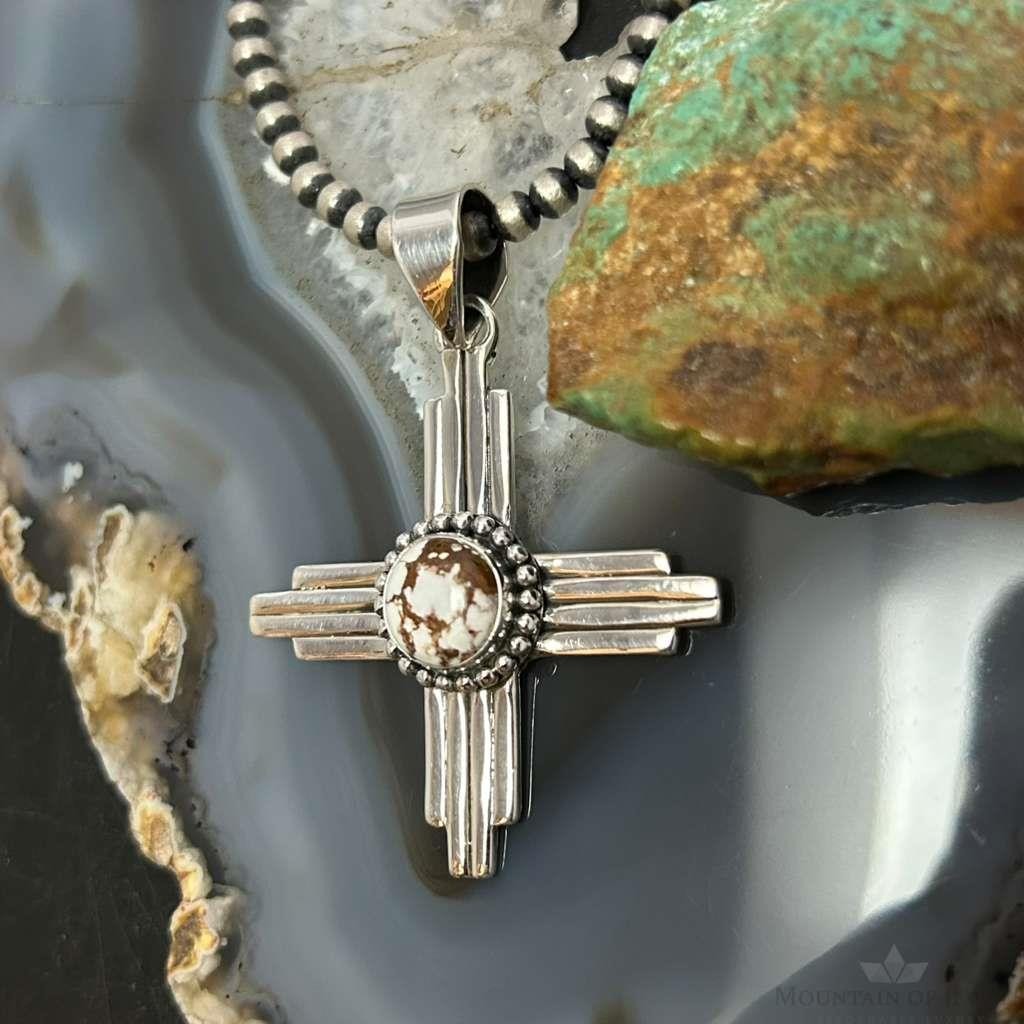Sterling Silver Southwestern Style Rounded Wild Horse Unisex Zia Pendant #2